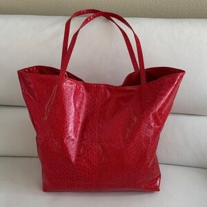 Saks Fifth Avenue Chili Red Tote NWT